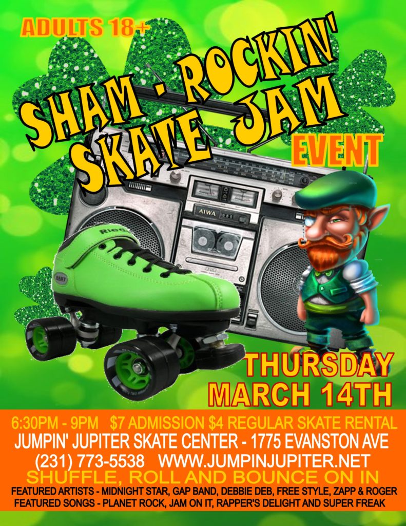 Adult Skate Night Flyer March 2019 Jumpin Jupiter Skate And Fun Center