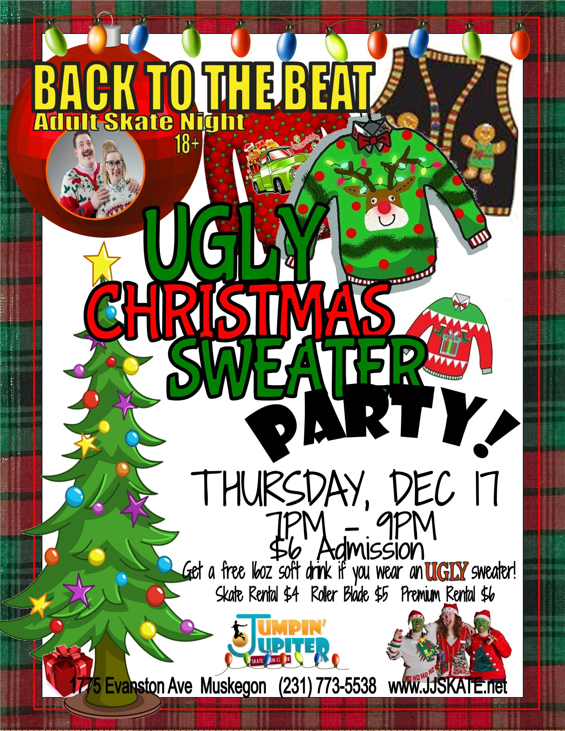 Adult Skate Night Flyer – Ugly Sweater Party Dec 2020 2 | Jumpin